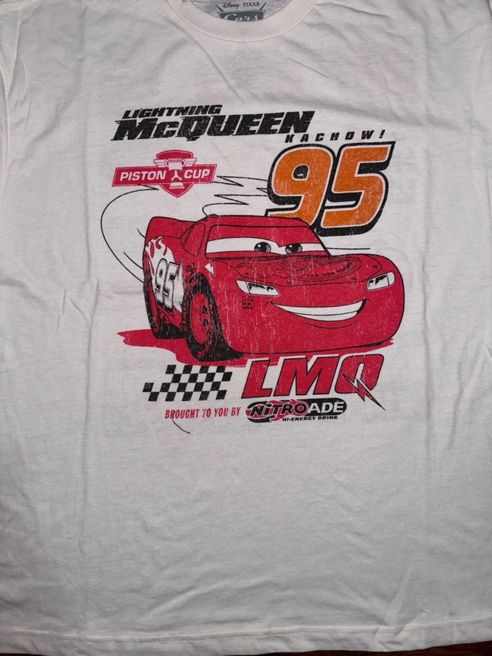 Disney Cars Logo Grid Tee - White, Red, Black - Picture 4 of 8